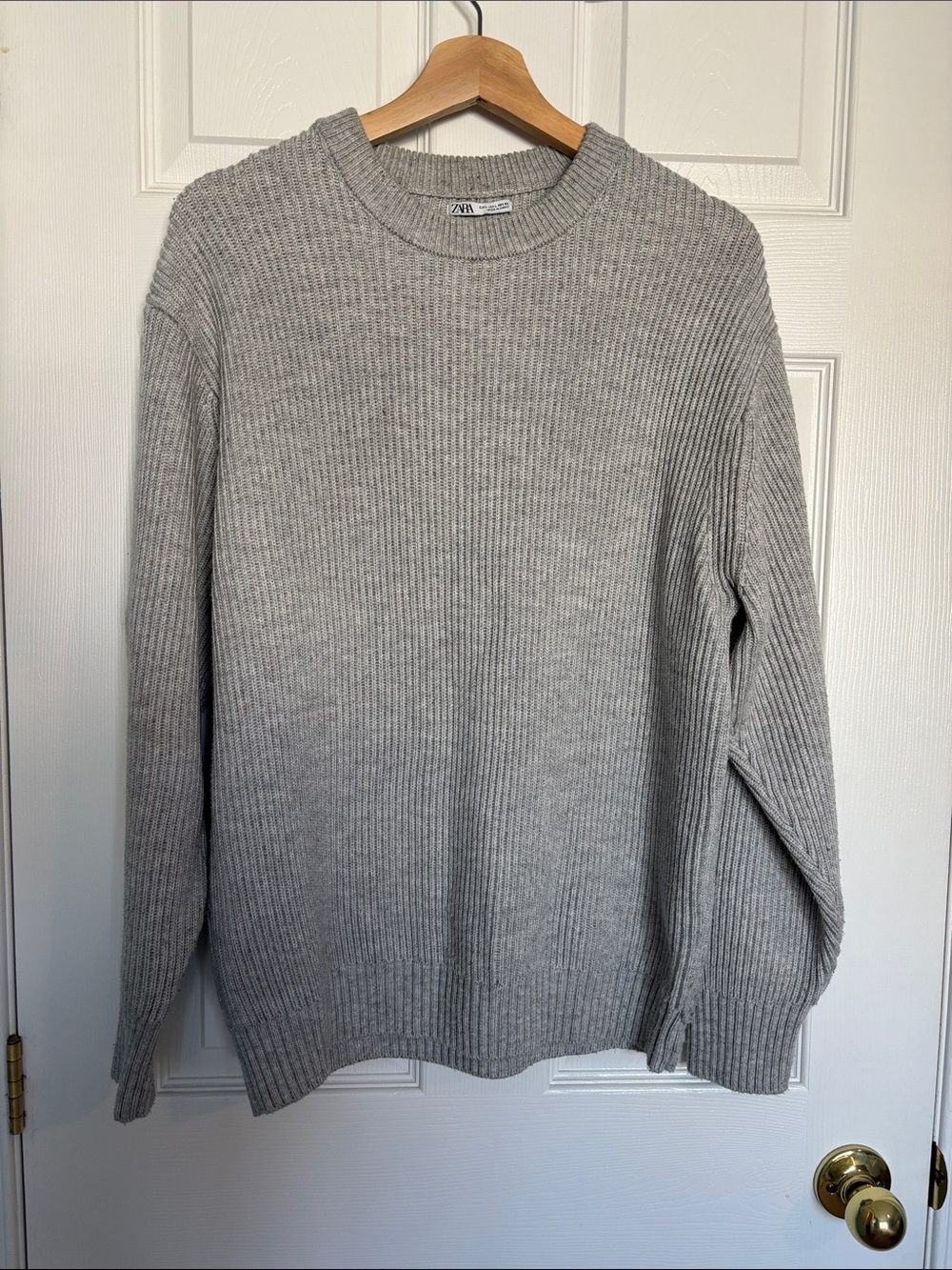 Zara ribbed crew neck sweater